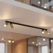 Licht-Erlebnisse Spot Metall GU10 verstellbar in Schwarz Messing 4-flammig länglich Modern Lampe