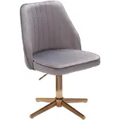 Wohnling Schreibtischstuhl Grau Samt Design Drehstuhl Höhenverstellbar 120kg