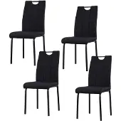 HTI Esszimmerstuhl Denton Webstoff Schwarz 4er-Set