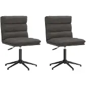 vidaXL Esszimmerstühle 2 Stk. Schwarz Kunstleder