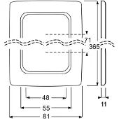 Busch-Jaeger 1725-0-1498, Weiß, Schraubenlos, Busch-Jaeger, 81 mm, 365 mm, 1,1 cm