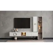 AEA Modernes und Funktionales Design Weißes TV-Unit aus Holz für Wohnzimmer