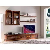 AEA Wohnzimmer Modern Stil Wohnwände 5tlg Set Lowboard Vitrinen Regal