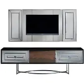 Xl Moebel Gmbh Luxus Wohnwand TV-Ständer TV Rahmen Komplett Wohnzimmermöbel silber