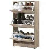 Dmora Marradi - Schuhschrank, 67x28x119h cm Braun Eiche Knoten, 6 Regale