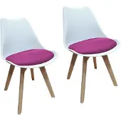 HTI Stuhl Atlanta Weiß, Webstoff Pink