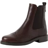 Tamaris Chelseaboots , Damen, Gr. 39, Textil, braun (mokka), Leder, schimmernd, unifarben mit Farbeinsatz, Basic, Schuhe Chelseaboots, Schlupfboots, Stiefelette mit modischer Lyralochung