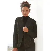 LASCANA Kurzblazer "mit zweireihiger Knopfleiste und Taschen" kurzer Damenblazer, eleganter Nadelstreifenblazer, Businessmode