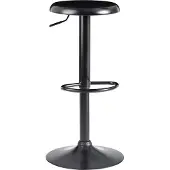 Wohnling Barhocker Schwarz Hocker ohne Lehne 58 - 79 cm Barstuhl Küchenhocker Metall 100kg Design Tresenhocker Drehbar Bistrohocker