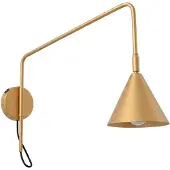 Sollux Wandleuchte NOX 1 gold mit Schalter 1xE14 10W Stahl 30x61x14cm Lighting