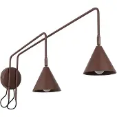 Sollux Wandleuchte NOX 2 braun mit Schalter 2xE14 10W Stahl 30x80x150cm Lighting