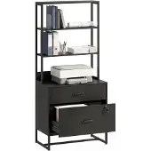 HOMCOM File Cabinet Spanplatte Metall 70L x 40B x 157H cm Schwarz