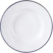 Olympia emaillierte Suppenteller weiß-blau 24,5cm