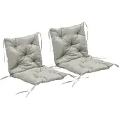 Outsunny SITZKISSEN 2er Set Polyester Schaumstoff Hellgrau