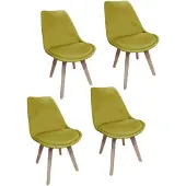 HTI Stuhl Atlanta aus Samt in Curry, B48xH82xT42 cm, Sitzhöhe 44 cm, mit schrägen Beinen