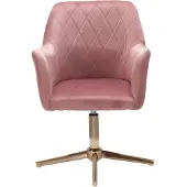 Wohnling Schreibtischstuhl Rosa Samt Design Drehstuhl Höhenverstellbar Home-Office 120kg 97x55x55 cm