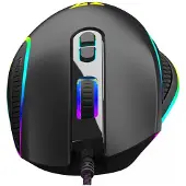 Modecom VOLCANO VELES Optische Maus, Schwarz, RGB LED Beleuchtung, kabelgebunden, 7 Tasten, programmierbar, passend für Laptop und Desktop PC