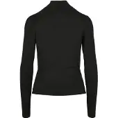 Urban Classics Damen Langarmshirt mit Rundhalsausschnitt und Cut-Out, schwarz, XS