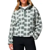 Columbia - Bedrucktes Fleece mit halbem Druckknopf-Stehkragen – Damen – Helvetia II Printed Cropped Half Snap - Helvetia II Printed Cropped Half Snap