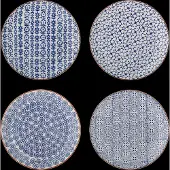 Bloomingville Karine Teller, blau, 4er-Set