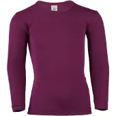 Engel - Kinder Unterhemd L/S - Merinounterwäsche Gr 116 lila