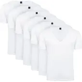 Suitable Vitaru T-Shirt Tiefer V-Ausschnitt Weiß 6-Pack - XL
