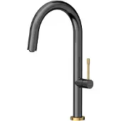 Quadron Haley T Line SteelQ Küchenarmatur Graphitmetall mit Gold-Finish (84818011)