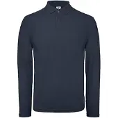 B&C PUI12 | Herren Long Sleeve Polo ID.001 / 100 % Baumwollpiqué - Farbe: Navy - Größe: XL