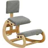 HOMCOM KNIESTUHL Cord Dunkelgrau