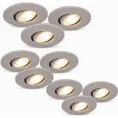 Malmbergs 9er Set LED Einbaustrahler dimmbar & schwenkbar IP44 – MD-350 silber matt