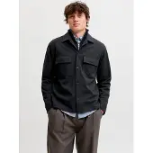 Jack & Jones Langarmhemd "JJWILLIAM SWEAT OVERSHIRT LS NOOS" Materialmix, Sweatmaterial, locker geschnitten