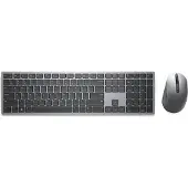Dell Pro Plus-Tastatur und -Maus – KM7321W - französisch (AZERTY), Volle Größe (100%), Kabellos, RF Wireless + Bluetooth, AZERTY, Grau, Titan, Maus enthalten