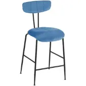 Bessagi Home Barhocker Tylor Blau Samt Gepolstert