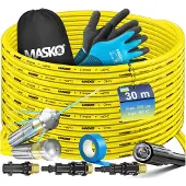 MASKO Premium Rohrreinigungsschlauch Set 30m 200bar, kompatibel Kärcher K2-K7, inkl. Adapter