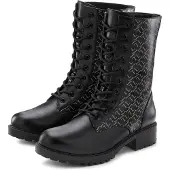 LASCANA Stiefelette "Boots, Stiefel, Schnürboots," mit modischem Druck VEGAN