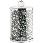 Eurofirany Aufbewahrungsbox mit glamourösen Kristallen, VENTOSA, 10x10x17 cm, grün + silber