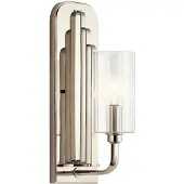 Elstead Lighting Elstead Kimrose Wandleuchte E14 Poliertes Nickel Klar geriffelt