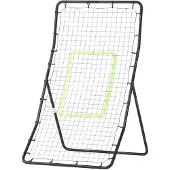 HOMCOM Kickback Rebounder Tor Rückprallwand Netz Stahl 75x126cm Schwarz