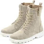 LASCANA Stiefelette zum Schnüren in modischer Combat Optik mit Reißverschluss VEGAN