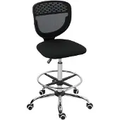 Vinsetto Bürostuhl Ergonomisch Schreibtischstuhl mit verstellbar Fußring Schwarz