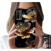 Inny producent Hülle für Xiaomi Redmi 9T - Schöne Blumenmuster, Rückseite, Schutzhülle