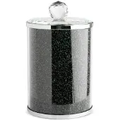 Eurofirany Aufbewahrungsbox mit glamourösen Kristallen, VENTOSA, 10x10x17 cm, grün + schwarz