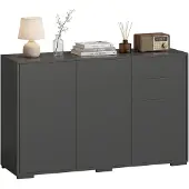 HOMCOM Standschrank Spanplatte 117L x 36B x 74H cm Schwarz
