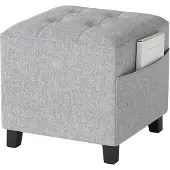 HOMCOM HOCKER Polyester Hellgrau