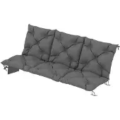 Outsunny Bankauflage 150x100x10 cm 3-Sitzer Bankkissen mit Bändern, Seitentasche
