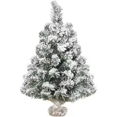 HOMCOM Mini Künstlicher Weihnachtsbaum 60 cm Tannenbaum künstlich mit Schnee