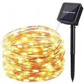 Universal Solar-LED-Drahtlichter 10 m (100 LED) für Garten und Balkon, warmweiß
