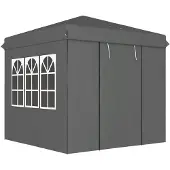 Outsunny Pavillon 2,5x2,5m wasserabweisend Stabil Winterfest Pop-up Faltpavillon