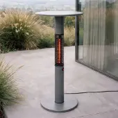 LUCANDE Tisch-Heizstrahler Flamaro, anthrazit, 110 cm, IP55 Flamaro, schwarz, Aluminium, Modern