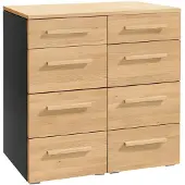Hasena Kommode Quatrine Eiche bright, 8 Schubladen zerlegt, zerlegt (zum Selbstaufbau) 90x50x86 cm – Selezione